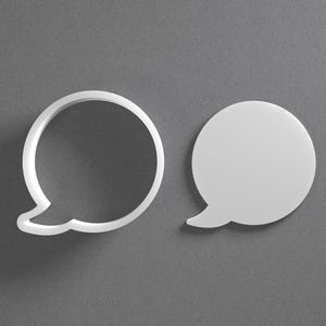 Round Speech Bubble Cookie Cutter & Comics Rectangle Polymer Clay Earring, Pottery Tool image 1