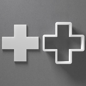 Plus Sign Cookie Cutter & Cross Polymer Clay Earring, Pottery Tool image 1