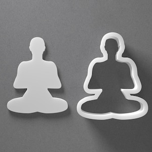 Lotus Pose Cookie Cutter & Buddhism Zen Meditation Polymer Clay Earring, Pottery Tool image 1