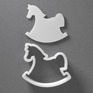Rocking Horse Cookie Cutter & Baby Shower Polymer Clay Earring, Pottery Tool image 1