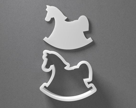 Rocking Horse Cookie Cutter & Baby Shower Polymer Clay Earring, Pottery Tool