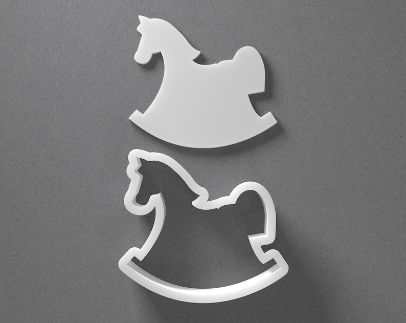 Rocking Horse Cookie Cutter & Baby Shower Polymer Clay Earring, Pottery Tool image 1