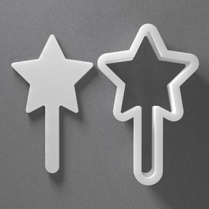 Magic Wand Princess Party Cookie Cutter & Polymer Clay Earring, Pottery Tool image 1