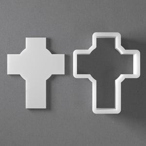 Large Cross Cookie Cutter & Christian Polymer Clay Earring, Pottery Tool image 1