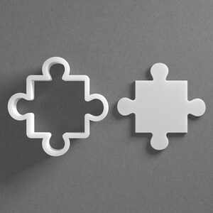 Puzzle Piece Cookie Cutter & Jigsaw Polymer Clay Earring, Pottery Tool image 1