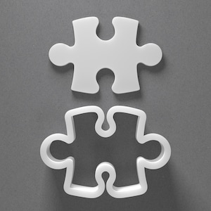 Puzzle Piece Cookie Cutter & Jigsaw Polymer Clay Earring, Pottery Tool image 1