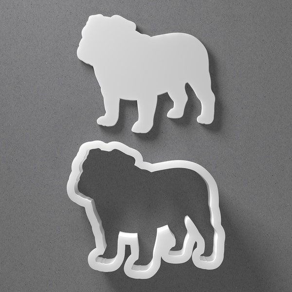 English Bulldog Cookie Cutter - From Mini To Large - Bull Dog Polymer Clay Jewelry And Earring Cutter Tool - Mirrored Pair Set