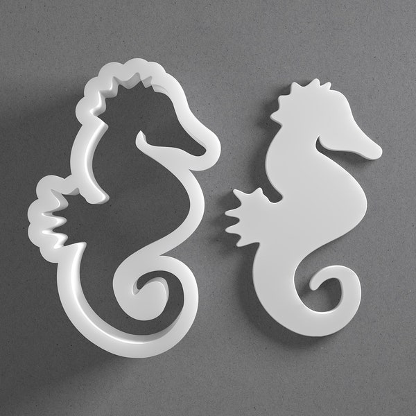 Seahorse Cookie Cutter - From Mini To Large - Sea Horse Polymer Clay Jewelry And Earring Cutter Tool - Mirrored Pair Set