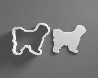 Cortador de galletas de terrier tibetano y pendiente de arcilla polimérica de raza de perro, herramienta de cerámica