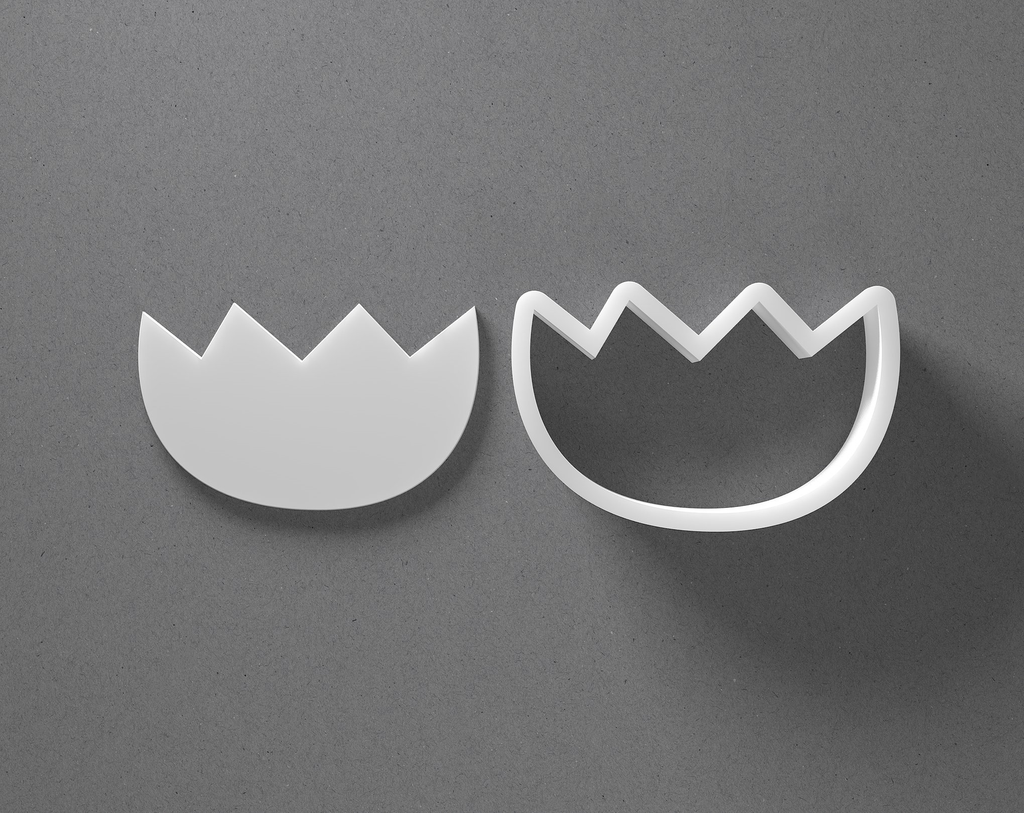 Broken Egg Or Tulip Flower Cookie Cutter - From Mini To Large - Eggshell Polymer Clay Jewelry And Earring Cutter Tool - Mirrored Pair Set
