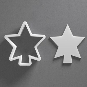 Christmas Tree Ornament Star Cookie Cutter & Xmas Polymer Clay Earring, Pottery Tool image 1