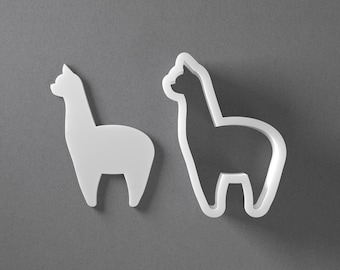 Cortador de biscoitos de alpaca estilizado e brinco de lhama em argila polimérica, ferramenta para cerâmica
