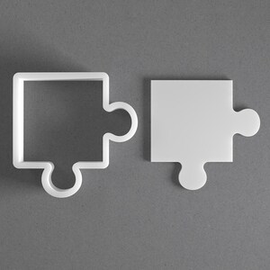 Puzzle Corner Piece Cookie Cutter & Jigsaw Polymer Clay Earring, Pottery Tool image 1