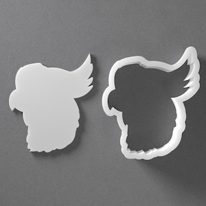 Cockatoo Head Face Cookie Cutter - From Mini To Large - Parrot Bird Stud Polymer Clay Jewelry And Earring Cutter Tool - Mirrored Pair Set