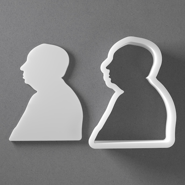 Alfred Hitchcock Cookie Cutter - From Mini To Large - Cinema Polymer Clay Jewelry And Earring Cutter Tool - Mirrored Pair Set