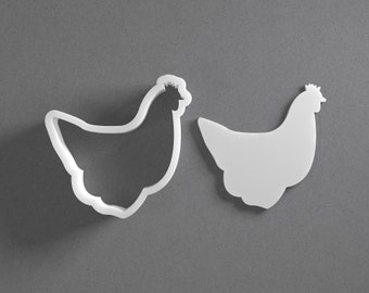 Chicken Cookie Cutter - From Mini To Large - Farm Animal Bird Polymer Clay Jewelry And Earring Cutter Tool - Mirrored Pair Set