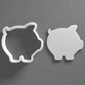 Piggybank Cookie Cutter & Piggy Bank Pig Polymer Clay Earring, Pottery Tool image 1