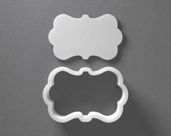 Cortador de galletas con placa ornamentada y marco de adorno, arete de arcilla polimérica, herramienta de cerámica