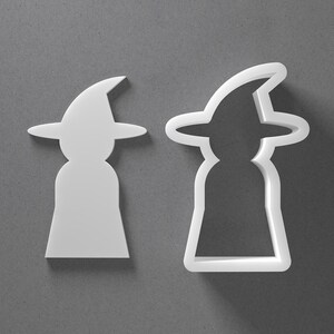 Cartoon Witch Cookie Cutter & Halloween Polymer Clay Earring, Pottery Tool image 1
