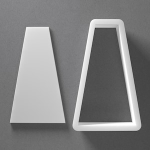 Tall trapezium koekjesvormer - van klein tot groot - rechthoek polymeerklei sieraden en oorbeluitsteker - gespiegelde set