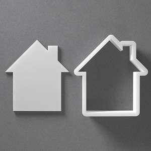 House With Chimney Cookie Cutter & Polymer Clay Earring, Pottery Tool image 1