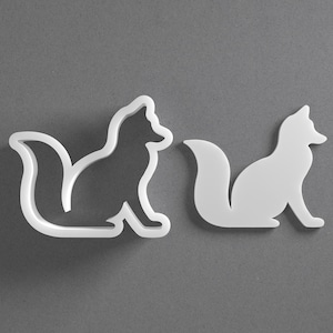 Sitting Fox Cookie Cutter & Polymer Clay Earring, Pottery Tool image 1