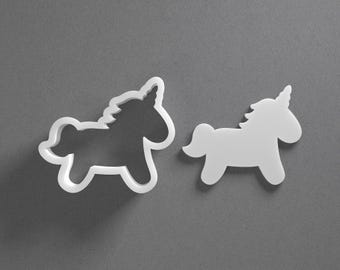 Unicorn Cookie Cutter & Polymer Clay Earring, Pottery Tool