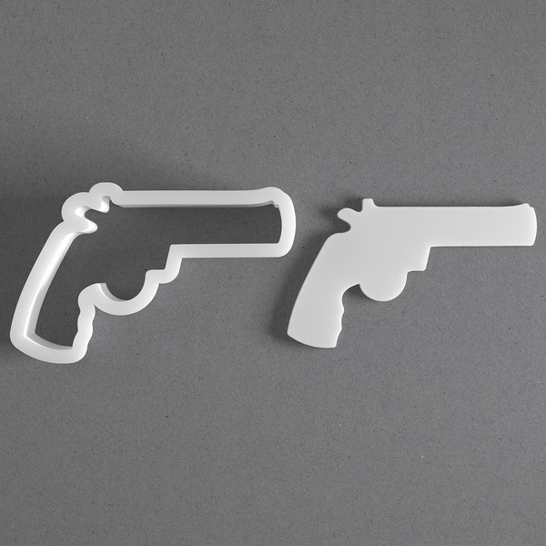 Revolver Gun Cookie Cutter - From Mini To Large - Polymer Clay Jewelry And Earring Cutter Tool - Mirrored Pair Set