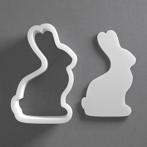 Chocolate Easter Bunny Cookie Cutter & Polymer Clay Earring, Pottery Tool image 1