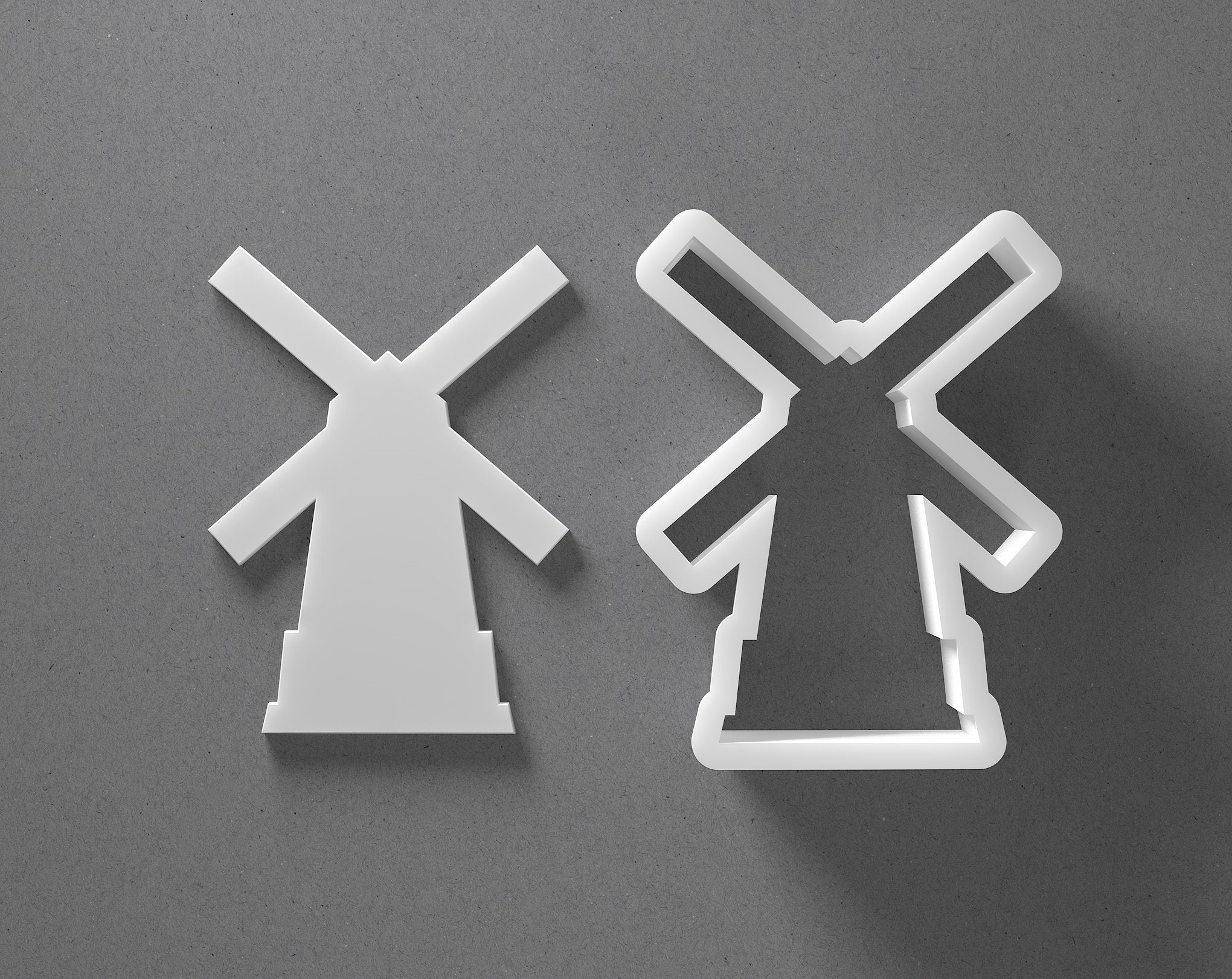 Windmill Cookie Cutter - From Mini To Large - Wind Mill Polymer Clay Jewelry And Earring Cutter Tool - Mirrored Pair Set