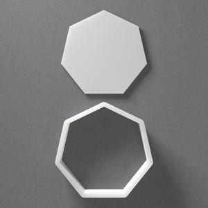 Heptagon Cookie Cutter & Polygon Polymer Clay Earring, Pottery Tool image 1