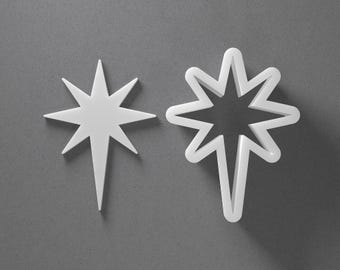 Betlehem Star Christmas Cookie Cutter & Polymer Clay Earring, Pottery Tool