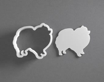 Pomeranian Dog Breed Cookie Cutter & Polymer Clay Earring, Pottery Tool
