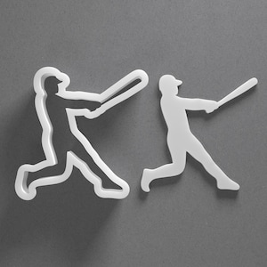 Baseball Player Cookie Cutter & Polymer Clay Earring, Pottery Tool image 1