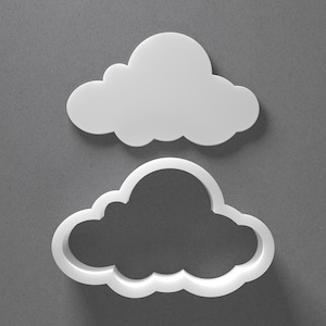 Fluffy Cloud Cookie Cutter - From Mini To Large - Polymer Clay Jewelry And Earring Cutter Tool - Mirrored Pair Set