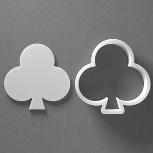 Emporte-pièce Clubs - Du plus petit au plus grand - Coupe-bijoux et boucles d'oreilles en pâte polymère de poker - Ensemble miroir