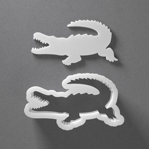 Crocodile Cookie Cutter - From Mini To Large - Alligator Animal Polymer Clay Jewelry And Earring Cutter Tool - Mirrored Pair Set