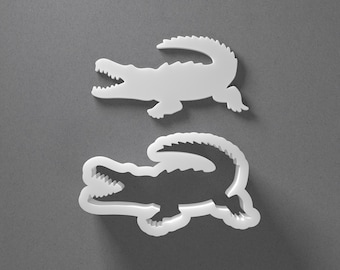 Crocodile Cookie Cutter - From Mini To Large - Alligator Animal Polymer Clay Jewelry And Earring Cutter Tool - Mirrored Pair Set