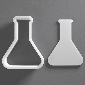 Tagliabiscotti a forma di bicchiere e orecchino in argilla polimerica da scienziato di laboratorio, strumento per ceramica