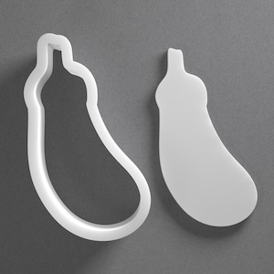 Eggplant Cookie Cutter & Vegetable Emoji Polymer Clay Earring, Pottery Tool image 1