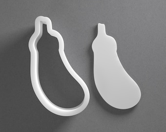 Eggplant Cookie Cutter & Vegetable Emoji Polymer Clay Earring, Pottery Tool