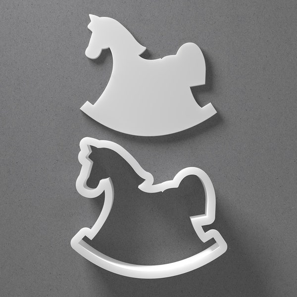 Emporte-pièce cheval à bascule - Modèle mini à grand - Coupe-bijoux et boucles d'oreilles en pâte polymère pour baby shower - Ensemble miroir