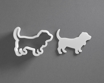 Basset Hound Cookie Cutter - From Mini To Large - Dog Breed Polymer Clay Jewelry And Earring Cutter Tool - Mirrored Pair Set