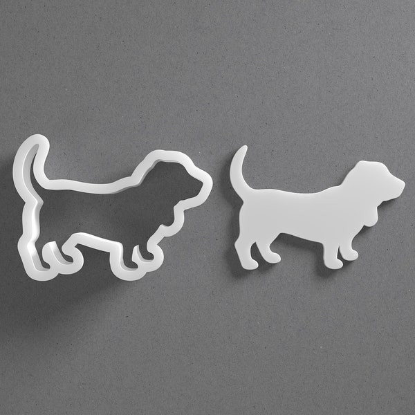 Basset Hound Cookie Cutter - From Mini To Large - Dog Breed Polymer Clay Jewelry And Earring Cutter Tool - Mirrored Pair Set