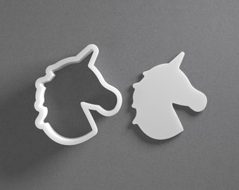Unicorn Head Cookie Cutter - From Mini To Large - Polymer Clay Jewelry And Earring Cutter Tool - Mirrored Pair Set