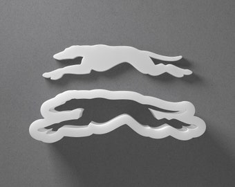 Running Whippet Cookie Cutter - From Mini To Large - Dog Breed Polymer Clay Jewelry And Earring Cutter Tool - Mirrored Pair Set