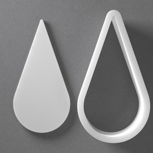 Cortador de galletas con forma de gota de agua, desde pequeño hasta grande, herramienta para cortar aretes y joyas de arcilla polimérica con forma de gota de agua, juego de pares reflejados