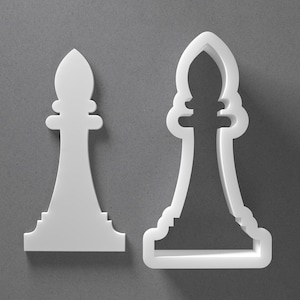 Bishop Chess Piece Cookie Cutter & polymeerklei oorbel, pottenbakkerstool afbeelding 1