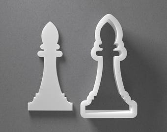 Bishop Chess Piece Cookie Cutter & Polymer Clay Earring, Pottery Tool