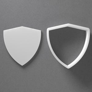 Shield Banner Cookie Cutter & Badge Polymer Clay Earring, Pottery Tool image 1
